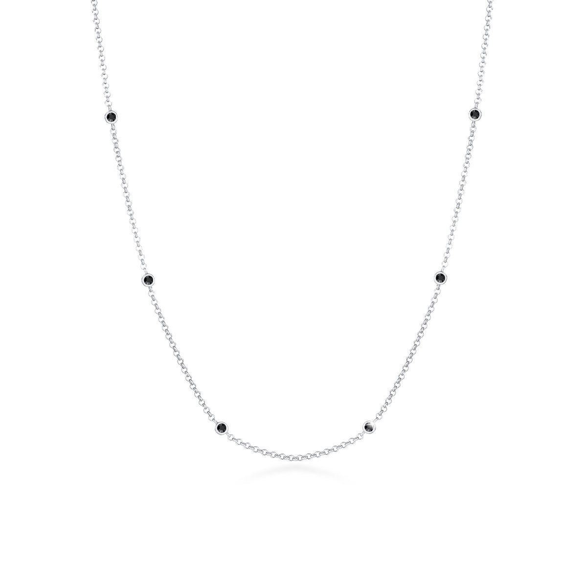 Silber - Elli | Halskette | Mit Kristallen von Swarovski® (Schwarz) | 925er Sterling Silber
