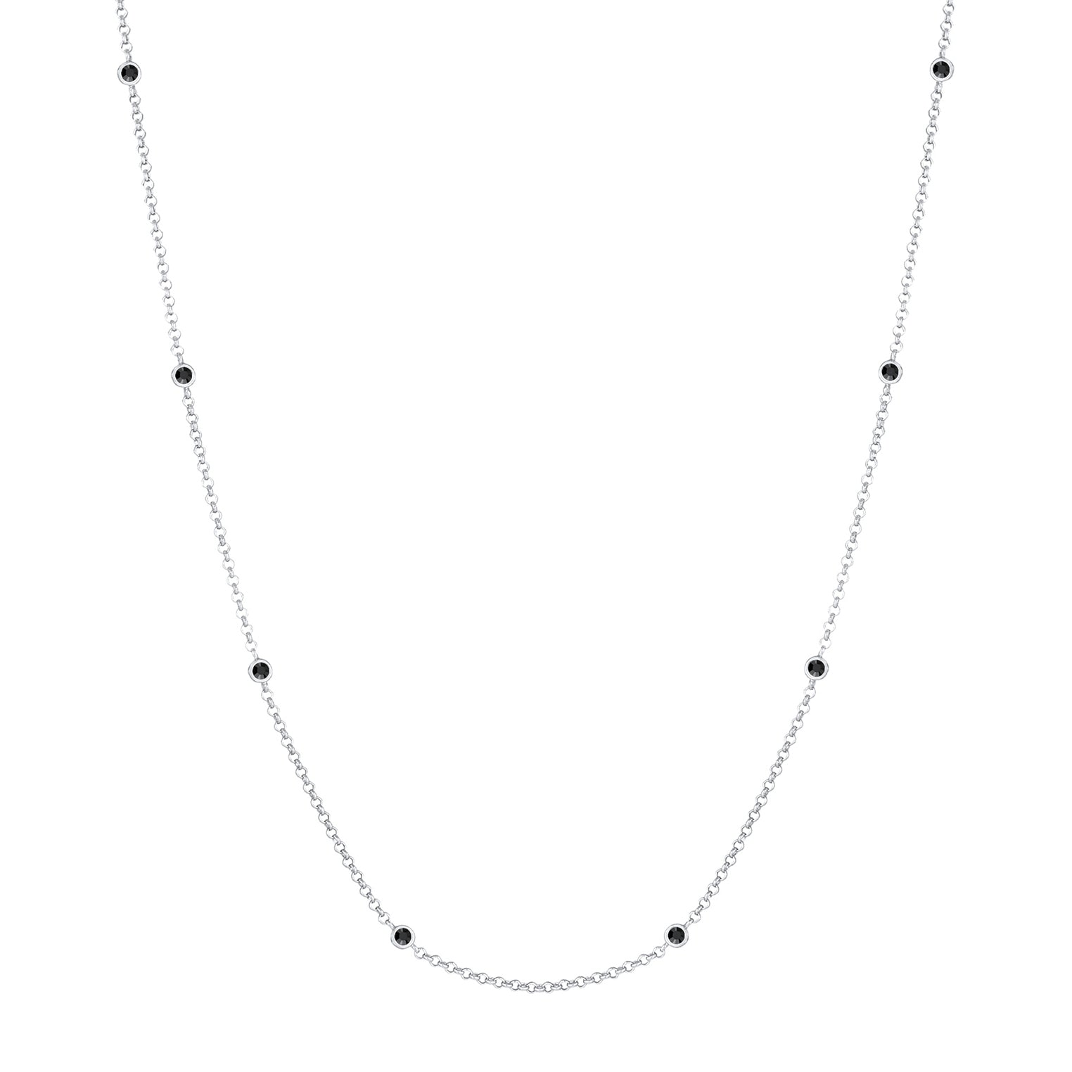 Silber - Elli | Halskette | Mit Kristallen von Swarovski® (Schwarz) | 925er Sterling Silber