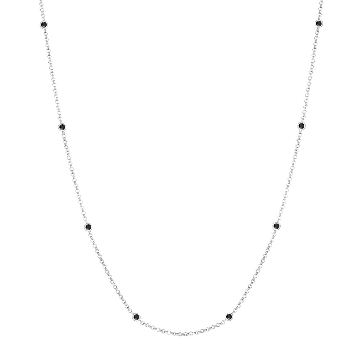Silber - Elli | Halskette | Mit Kristallen von Swarovski® (Schwarz) | 925er Sterling Silber