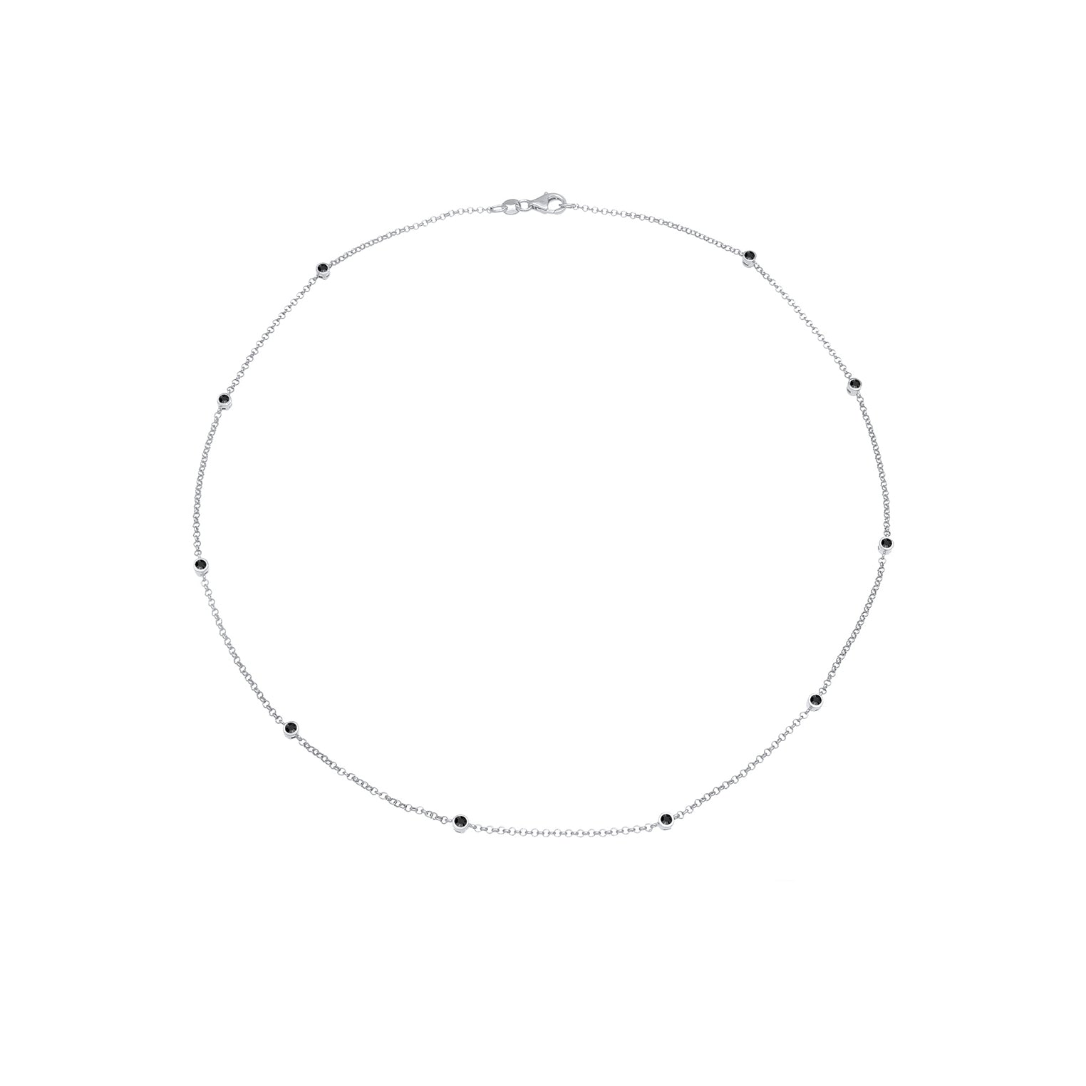 Silber - Elli | Halskette | Mit Kristallen von Swarovski® (Schwarz) | 925er Sterling Silber