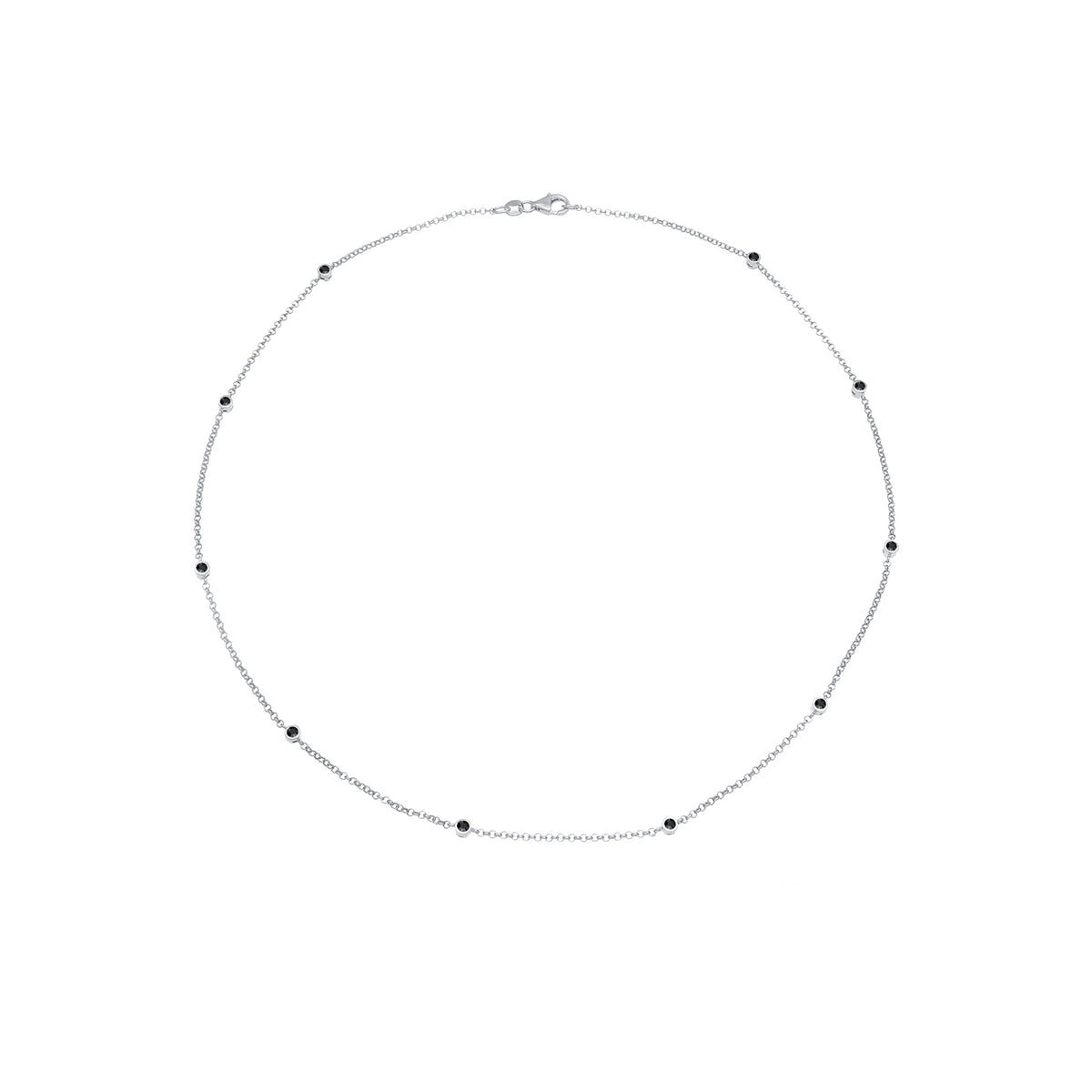 Silber - Elli | Halskette | Mit Kristallen von Swarovski® (Schwarz) | 925er Sterling Silber