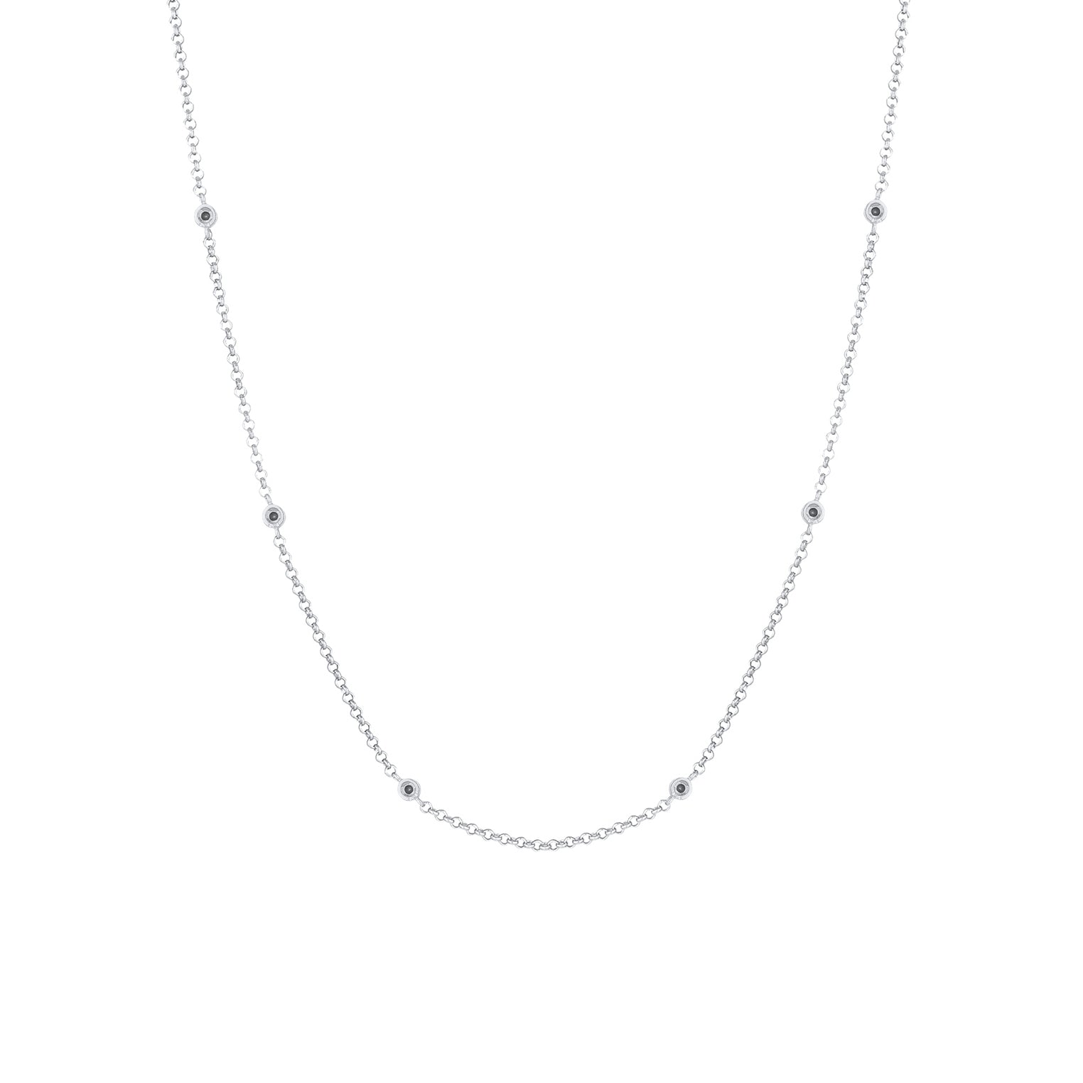 Silber - Elli | Halskette | Kristall ( Schwarz ) | 925er Sterling Silber
