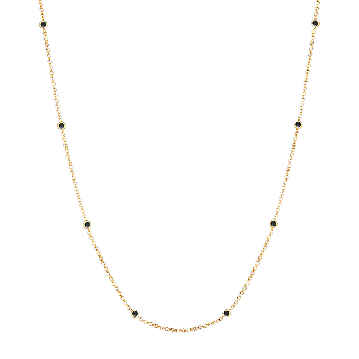Gold - Elli | Halskette | Mit Kristallen von Swarovski® (Schwarz) | 925 Sterling Silber vergoldet