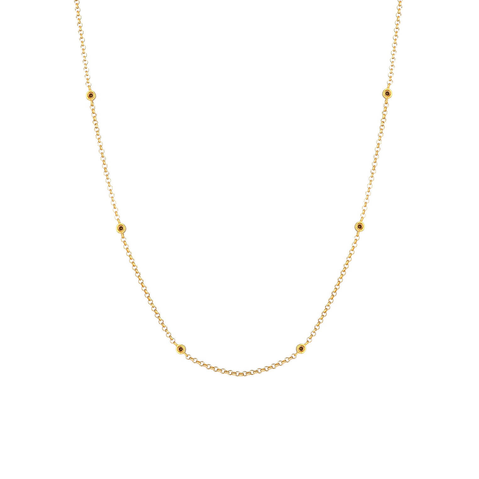 Gold - Elli | Halskette | Kristall (Schwarz) | 925 Sterling Silber vergoldet