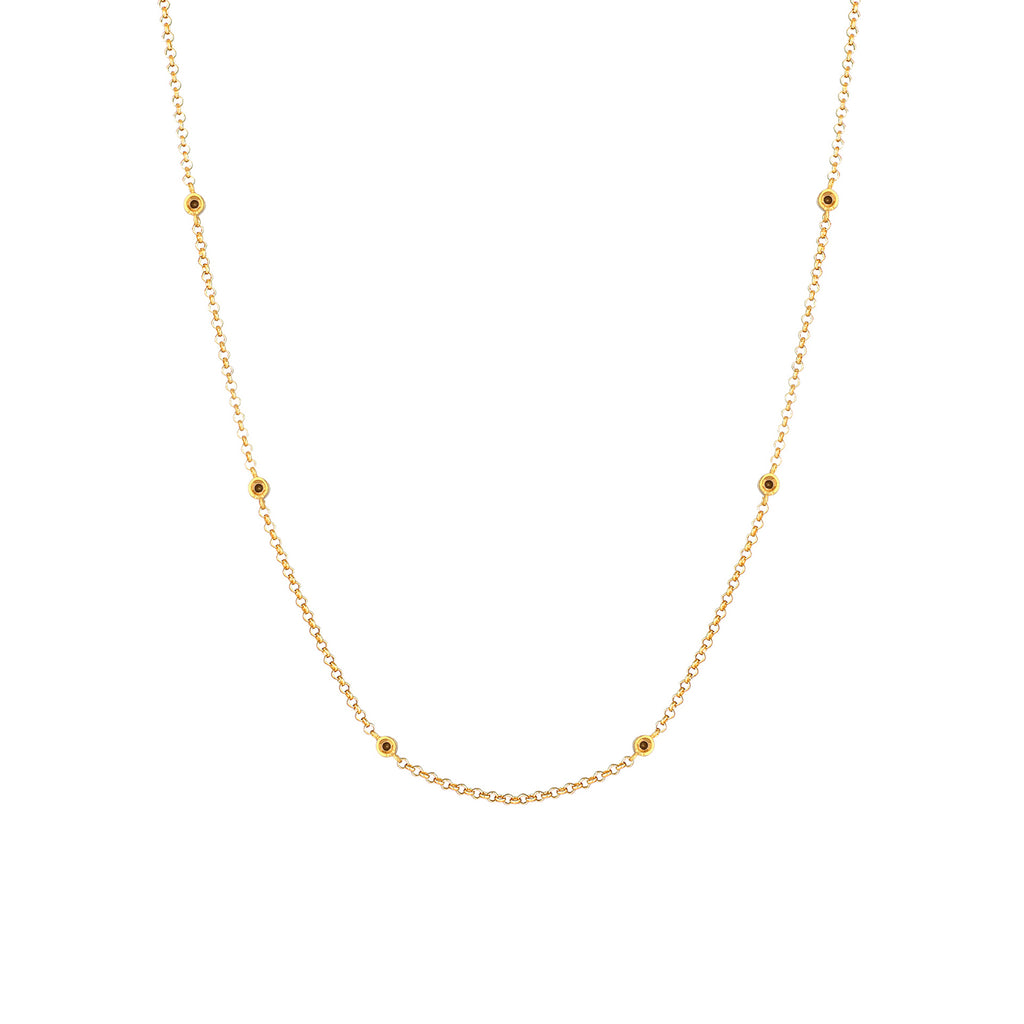 Gold - Elli | Halskette | Mit Kristallen von Swarovski® (Schwarz) | 925 Sterling Silber vergoldet