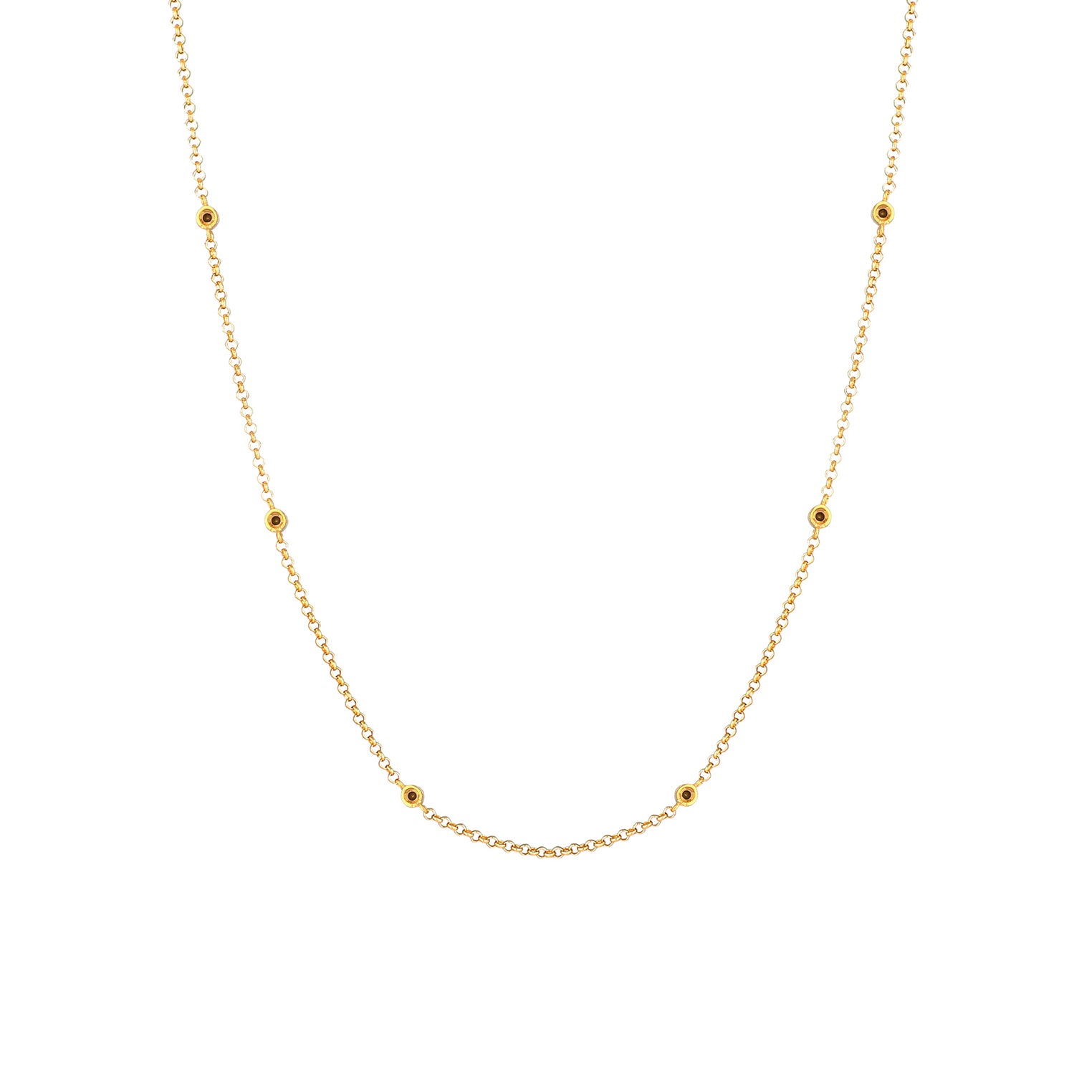 Gold - Elli | Halskette | Mit Kristallen von Swarovski® (Schwarz) | 925 Sterling Silber vergoldet