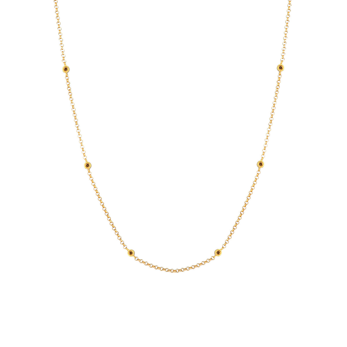 Gold - Elli | Halskette | Mit Kristallen von Swarovski® (Schwarz) | 925 Sterling Silber vergoldet