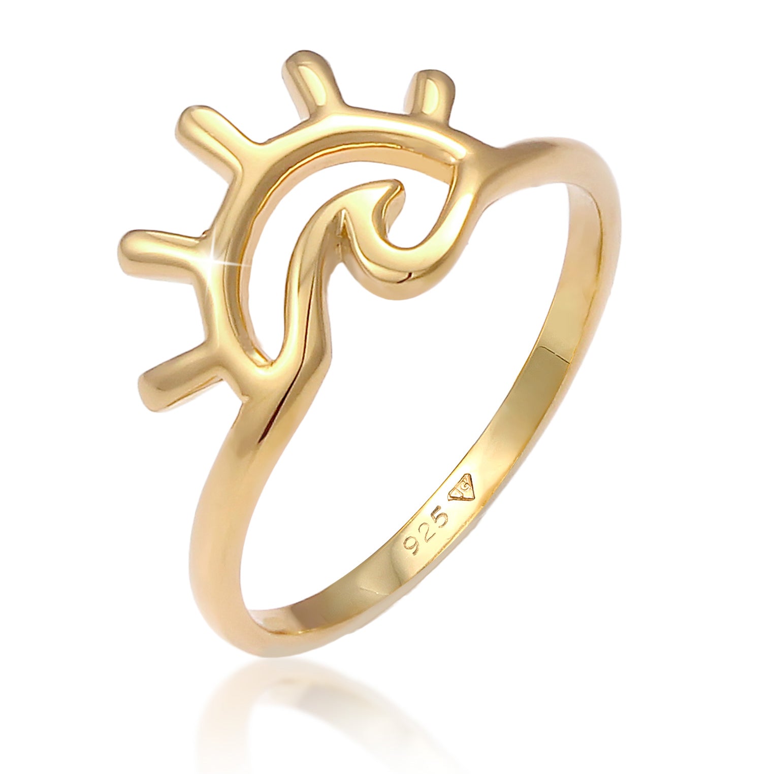 Gold - Elli | Ring Sonne | 925 Sterling Silber vergoldet
