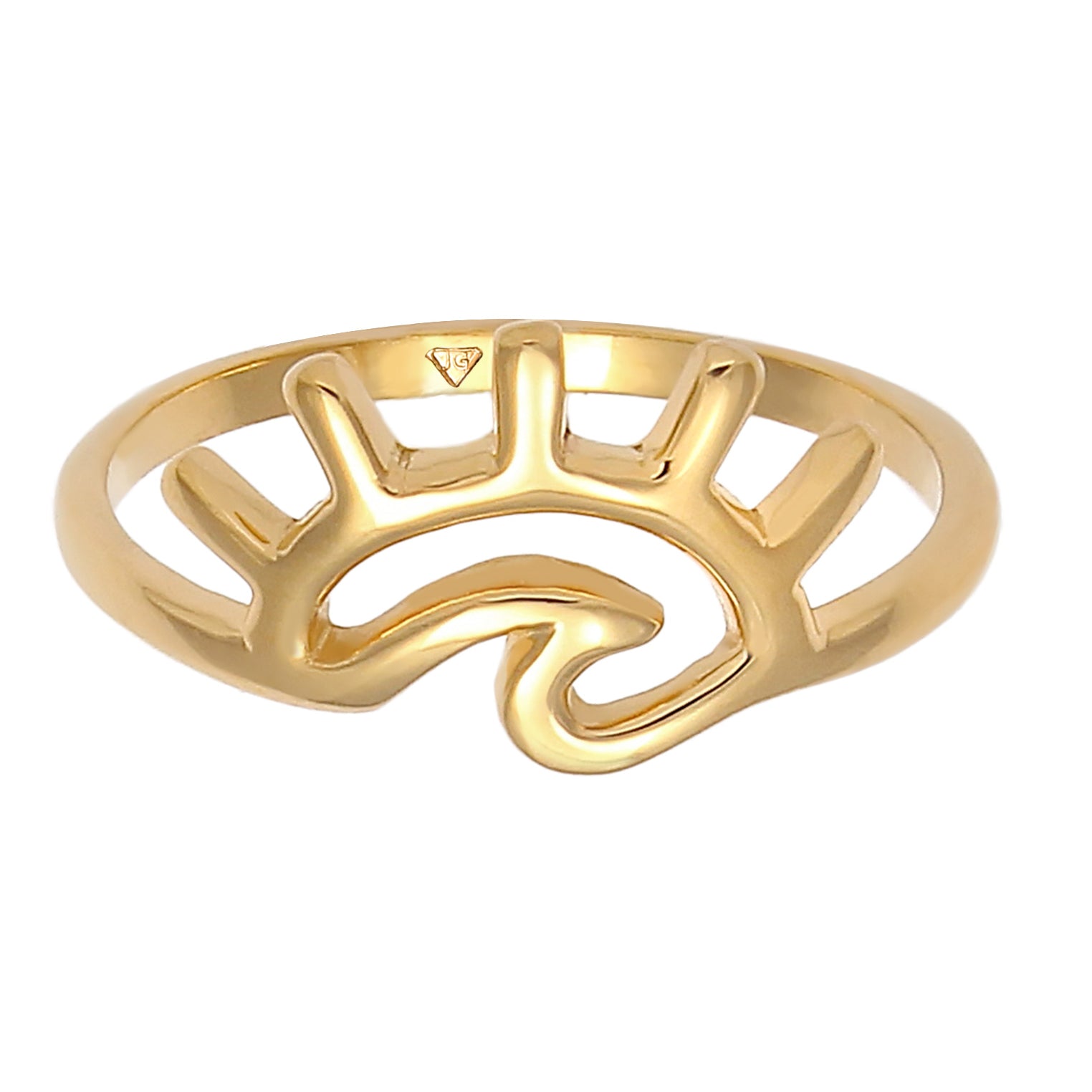 Gold - Elli | Ring Sonne | 925 Sterling Silber vergoldet