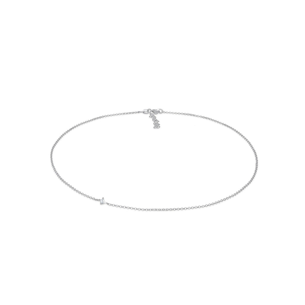 Silber - Elli | Solitär-Kette | Zirkonia (Weiß) | 925er Sterling Silber