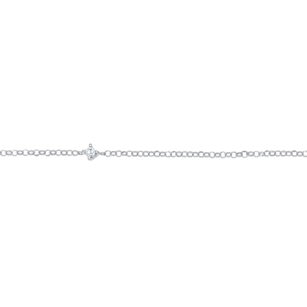Silber - Elli | Solitär-Kette | Zirkonia (Weiß) | 925er Sterling Silber