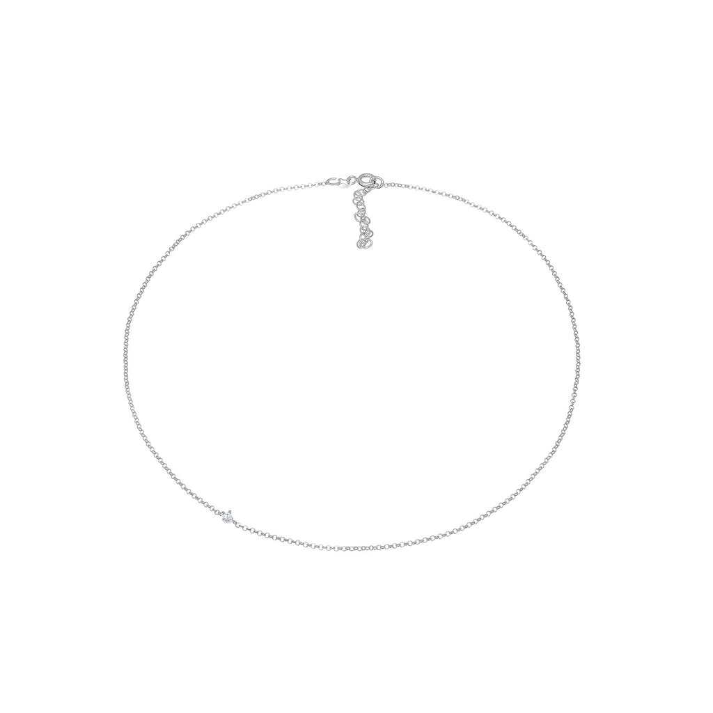 Silber - Elli | Solitär-Kette | Zirkonia (Weiß) | 925er Sterling Silber