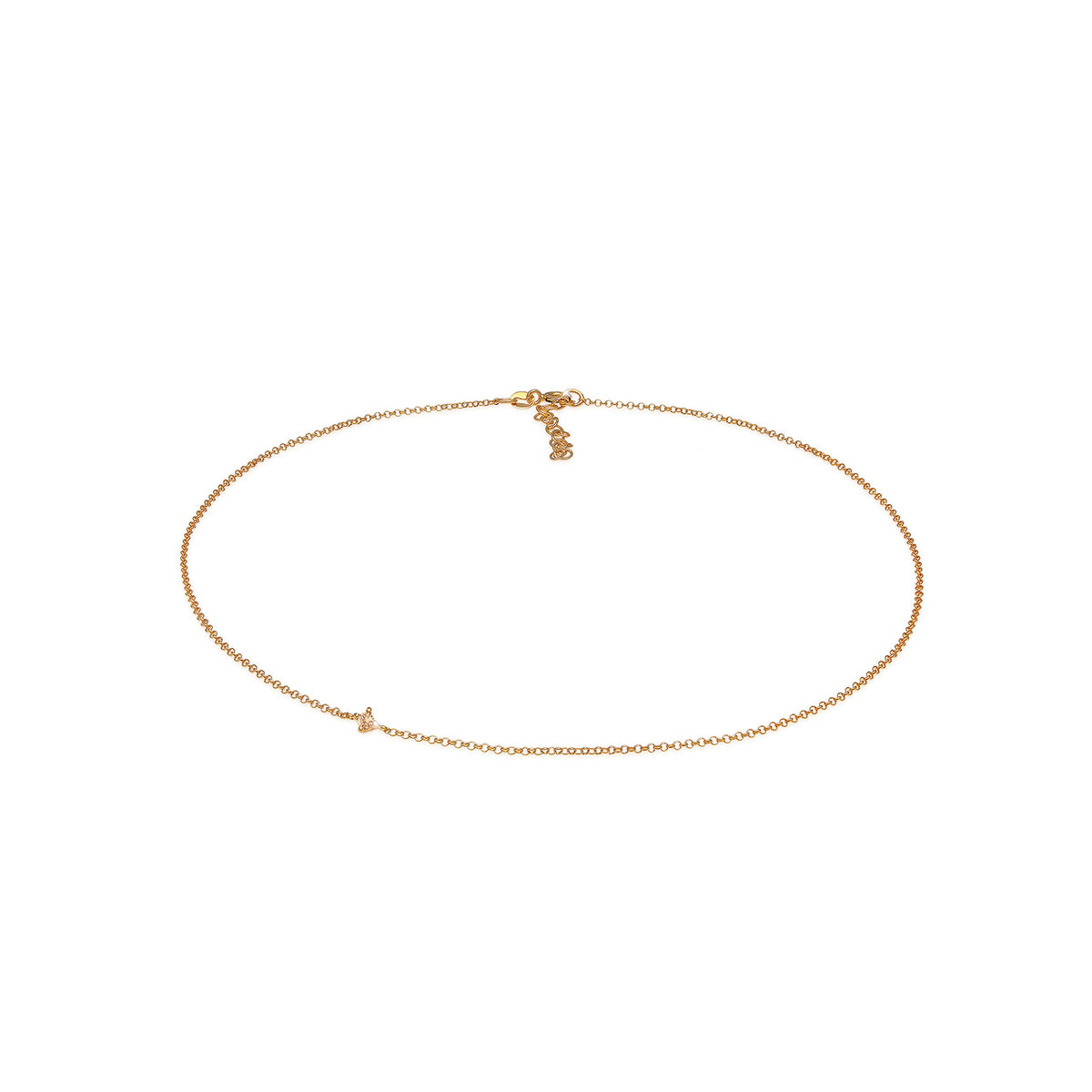 Gold - Elli | Solitär-Kette | Zirkonia (Gold) | 925 Sterling Silber vergoldet
