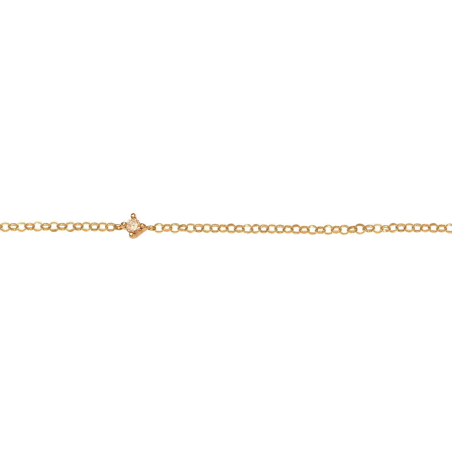 Gold - Elli | Solitär-Kette | Zirkonia (Gold) | 925 Sterling Silber vergoldet