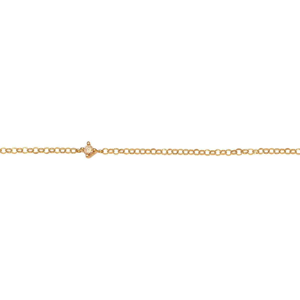 Gold - Elli | Solitär-Kette | Zirkonia (Gold) | 925 Sterling Silber vergoldet