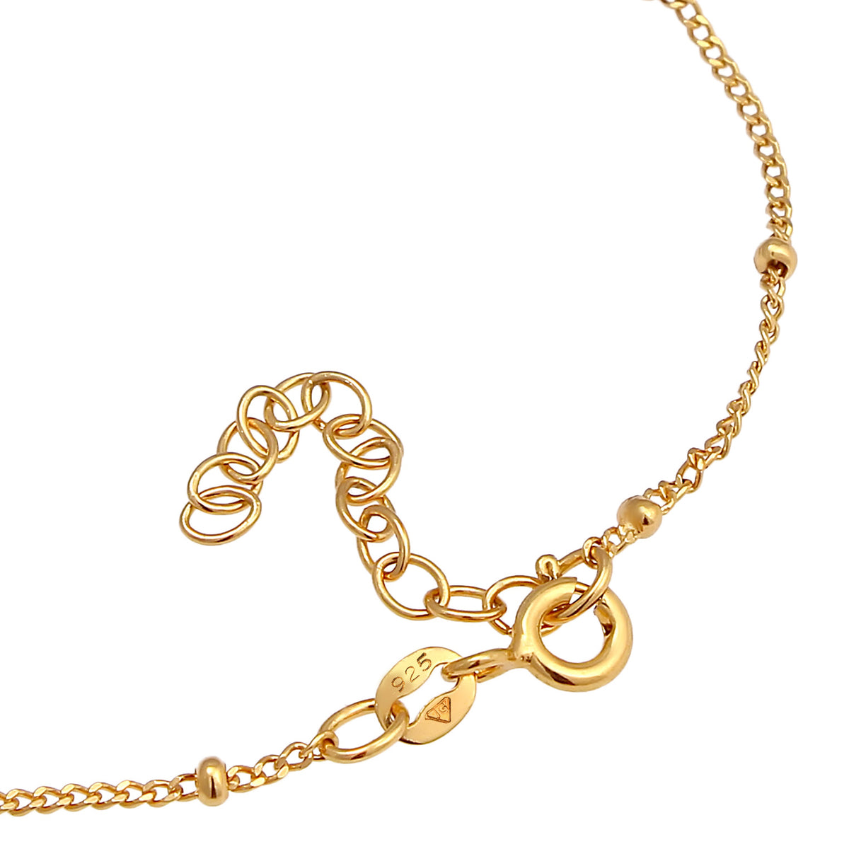 Gold - Elli | Kugel-Armband Kugel | Opal ( Weiß ) | 925 Sterling Silber vergoldet