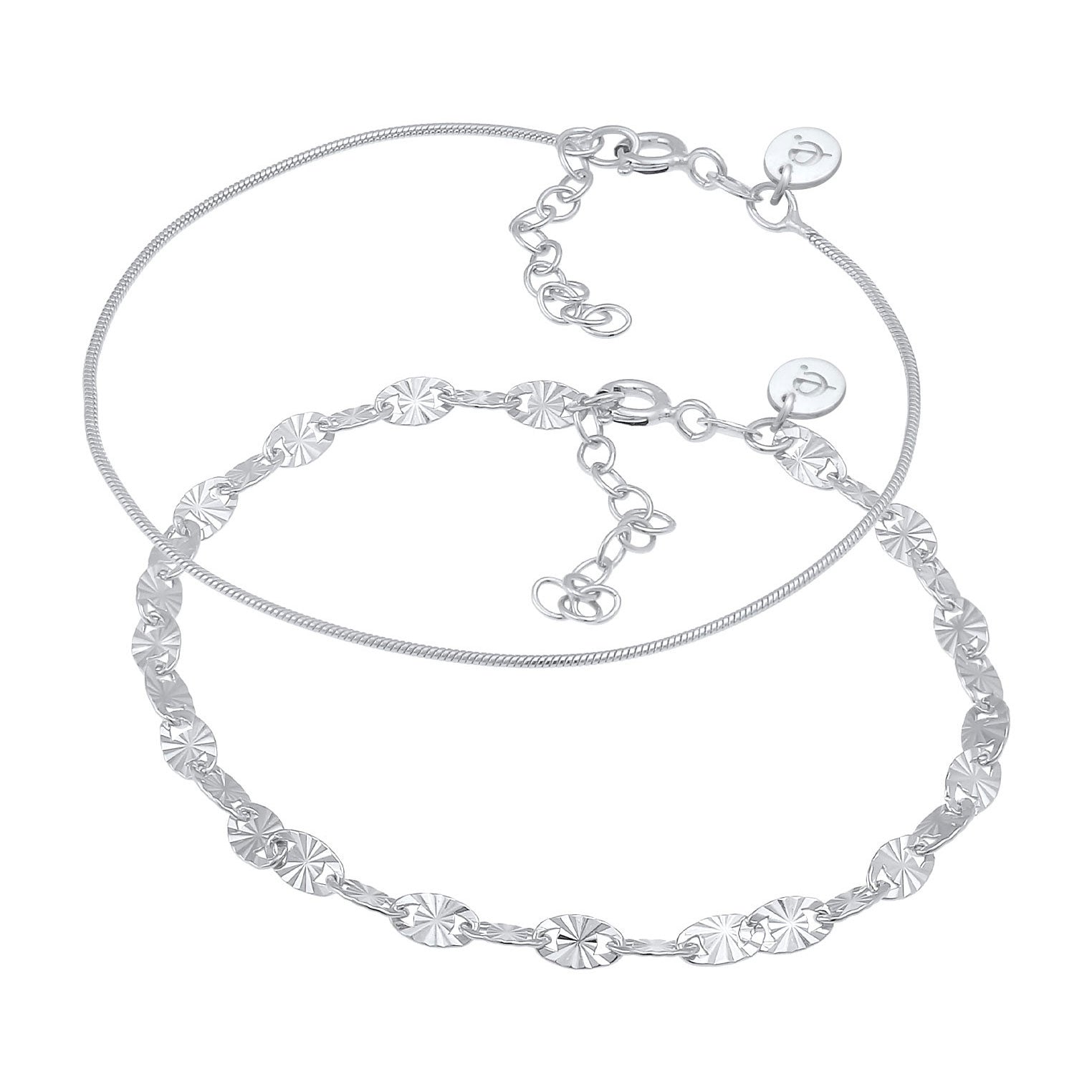 Silber - Elli PREMIUM | Schlangen-Armbandset | 925er Sterling Silber