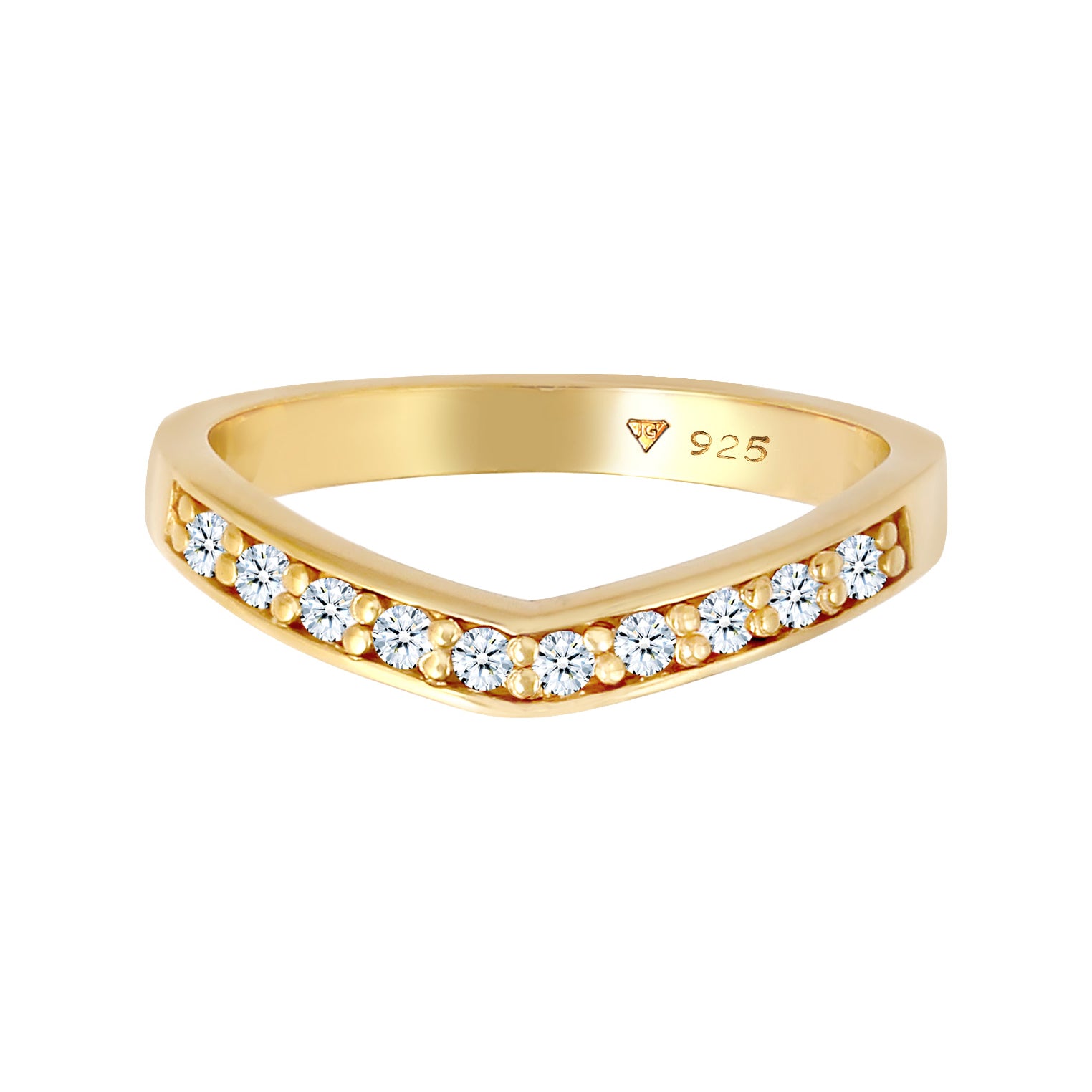 Gold - Elli DIAMONDS | Ring | Diamant ( Weiß, 0,15 ct ) | 925 Sterling Silber vergoldet