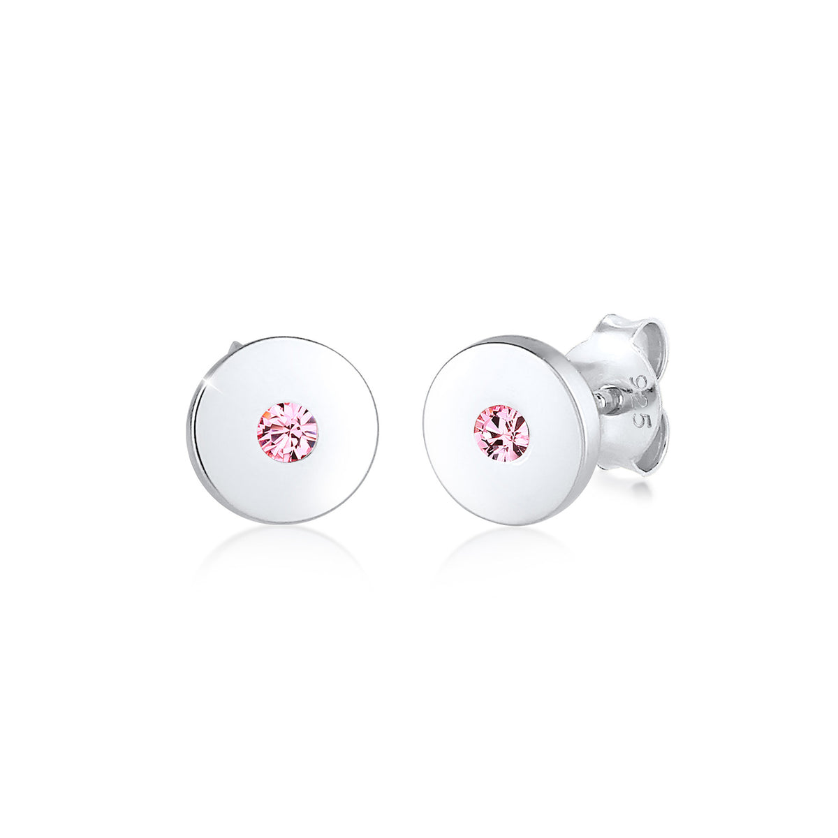 Silber - Elli | Ohrring Geo | Kristall ( Rosa ) | 925er Sterling Silber