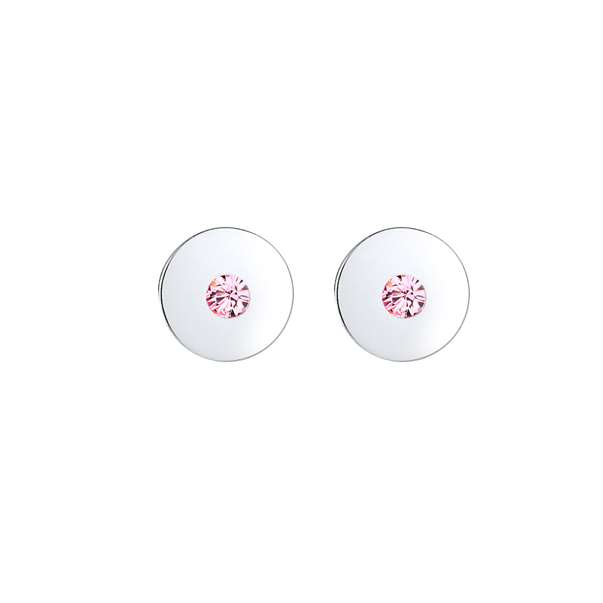 Silber - Elli | Ohrring Geo | Kristall ( Rosa ) | 925er Sterling Silber