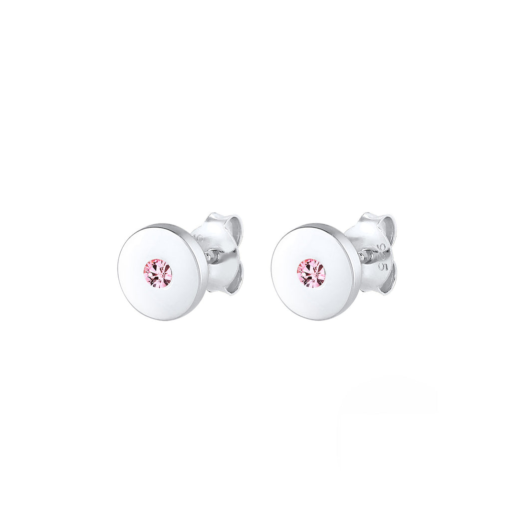 Silber - Elli | Ohrring Geo | Kristall ( Rosa ) | 925er Sterling Silber