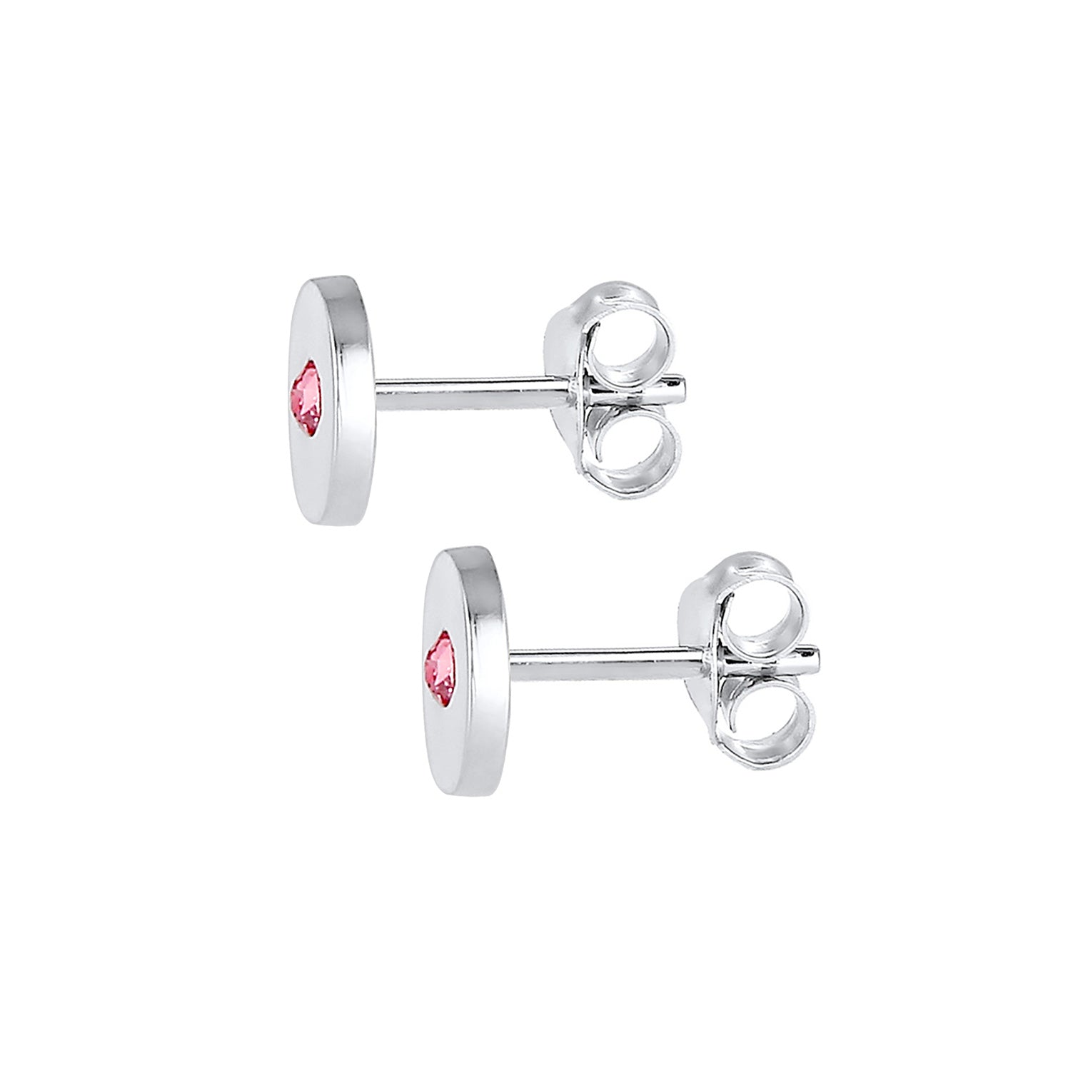 Silber - Elli | Ohrring Geo | Kristall ( Rosa ) | 925er Sterling Silber