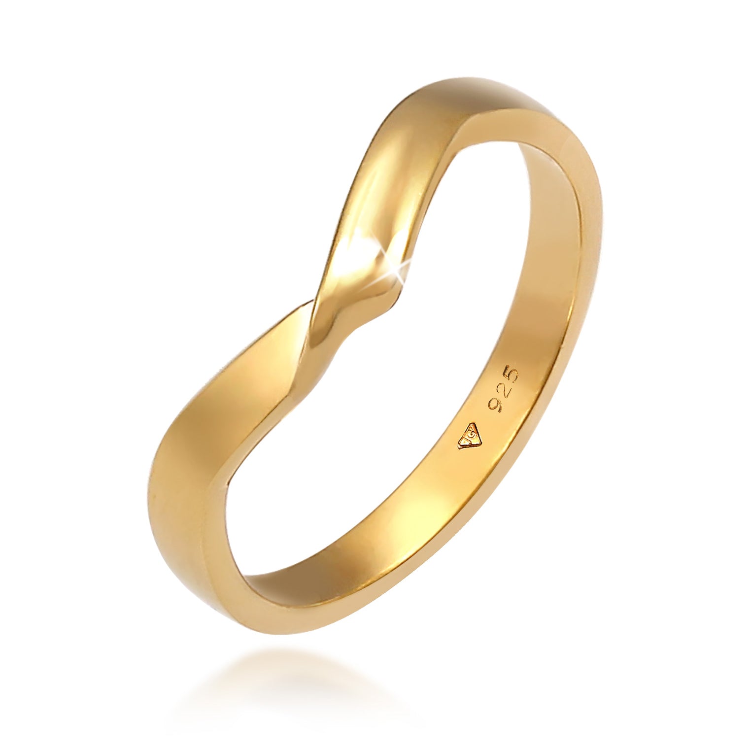 Gold - Elli | Ring Knoten | 925 Sterling Silber vergoldet