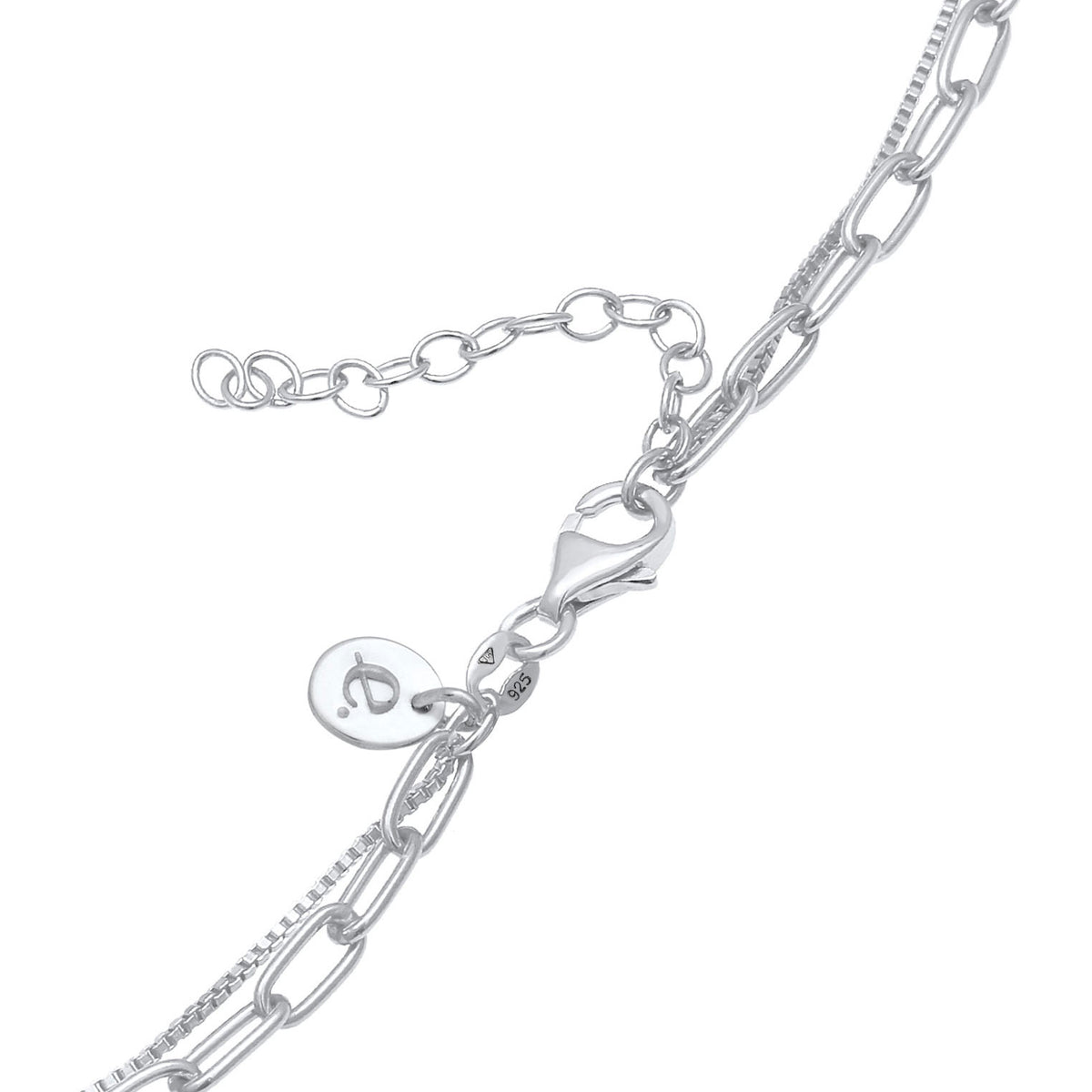 Silber - Elli PREMIUM | Venezianer-Layer-Halskette | Süßwasserzuchtperle | 925er Sterling Silber
