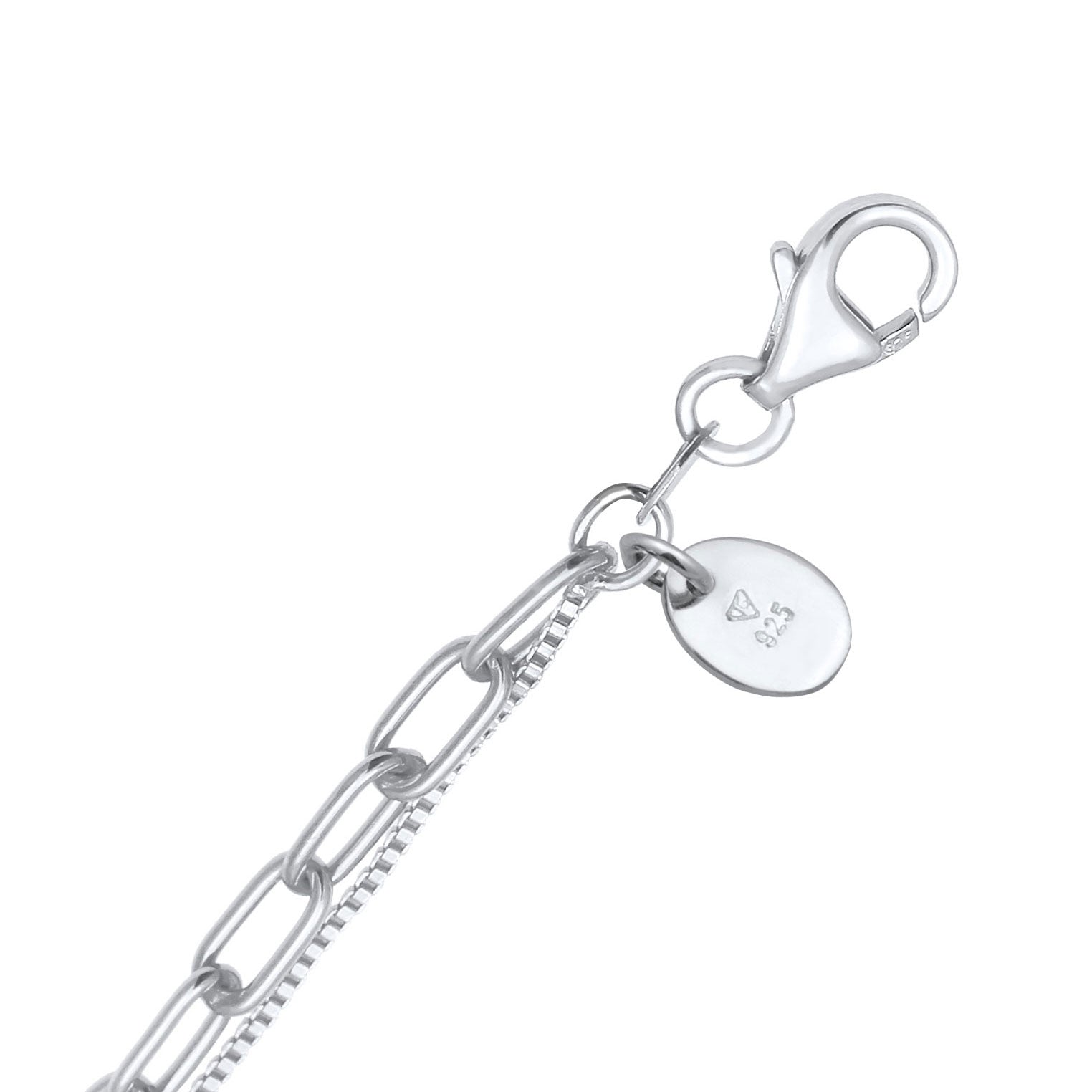 Silber - Elli PREMIUM | Venezianer-Layer-Halskette | Süßwasserperle | 925er Sterling Silber