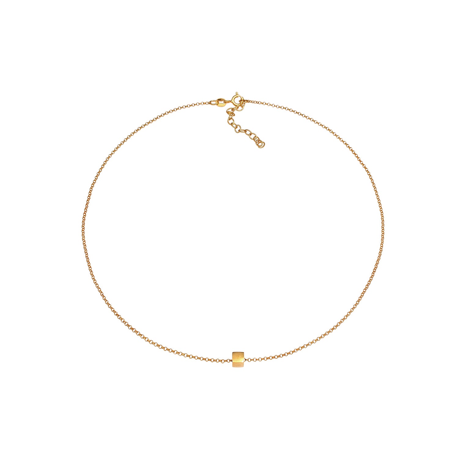 Gold - Elli | Choker Würfel | 925 Sterling Silber vergoldet