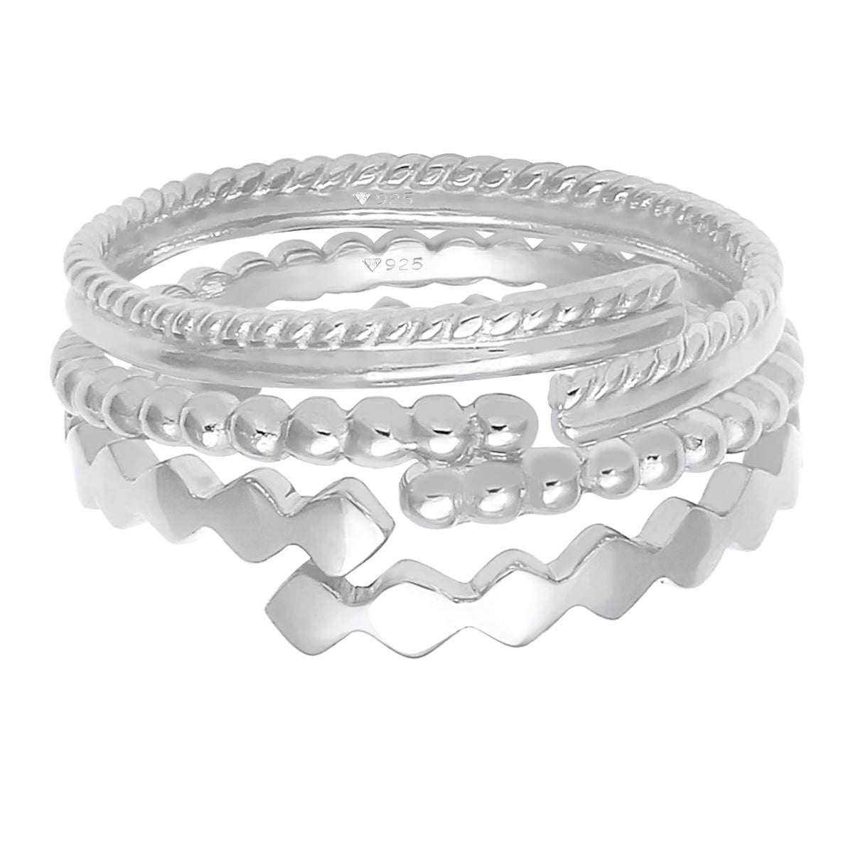 Silber - Elli | Ringset Geo | 925er Sterling Silber
