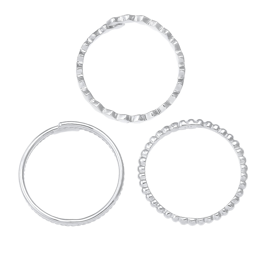 Silber - Elli | Ringset Geo | 925er Sterling Silber