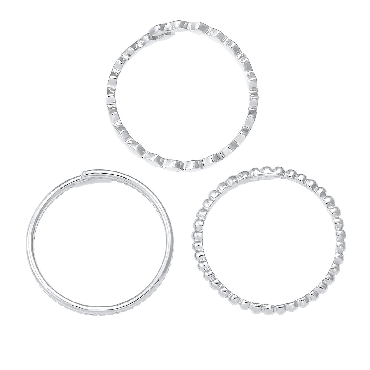 Silber - Elli | Ringset Geo | 925er Sterling Silber