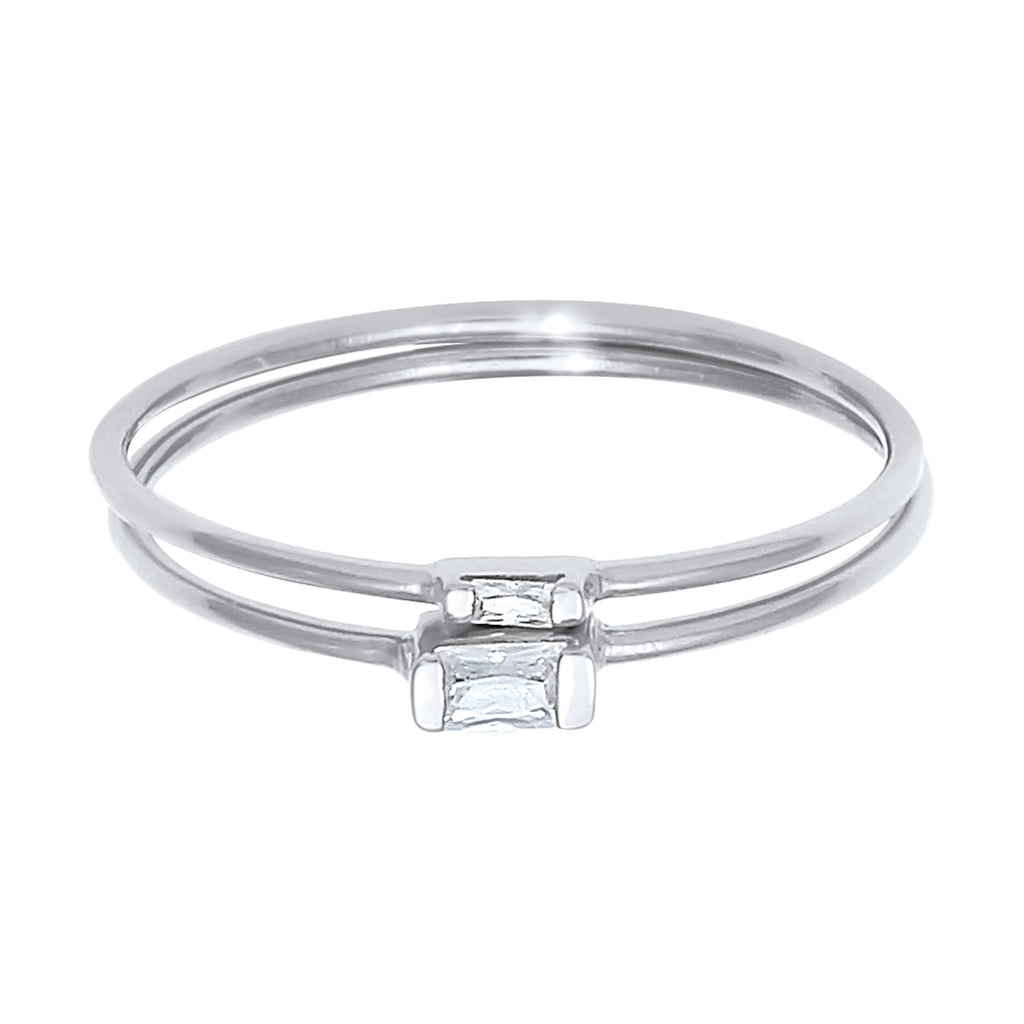 Silber - Elli | Ringset | Zirkonia ( Weiß ) | 925er Sterling Silber