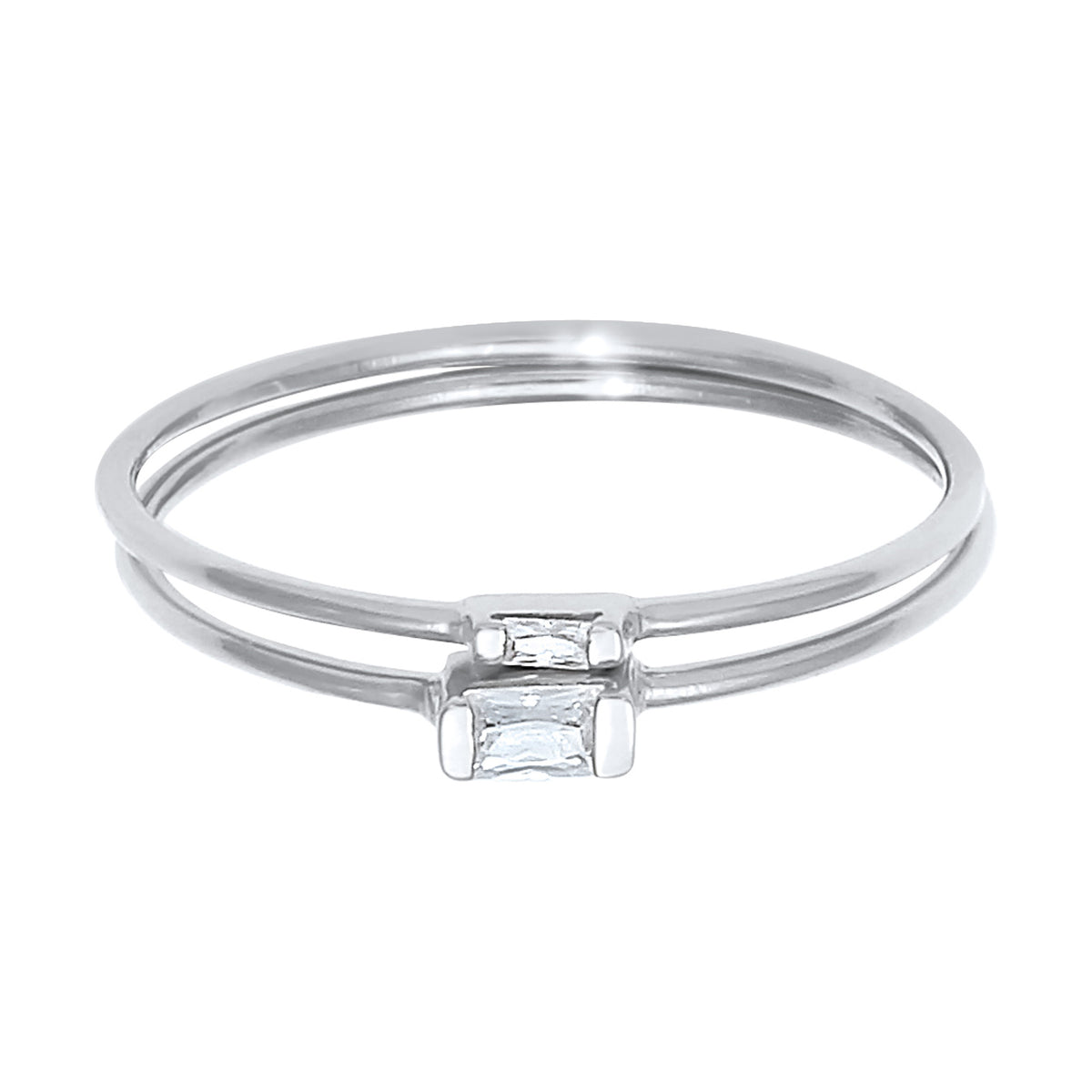 Silber - Elli | Ringset | Zirkonia ( Weiß ) | 925er Sterling Silber
