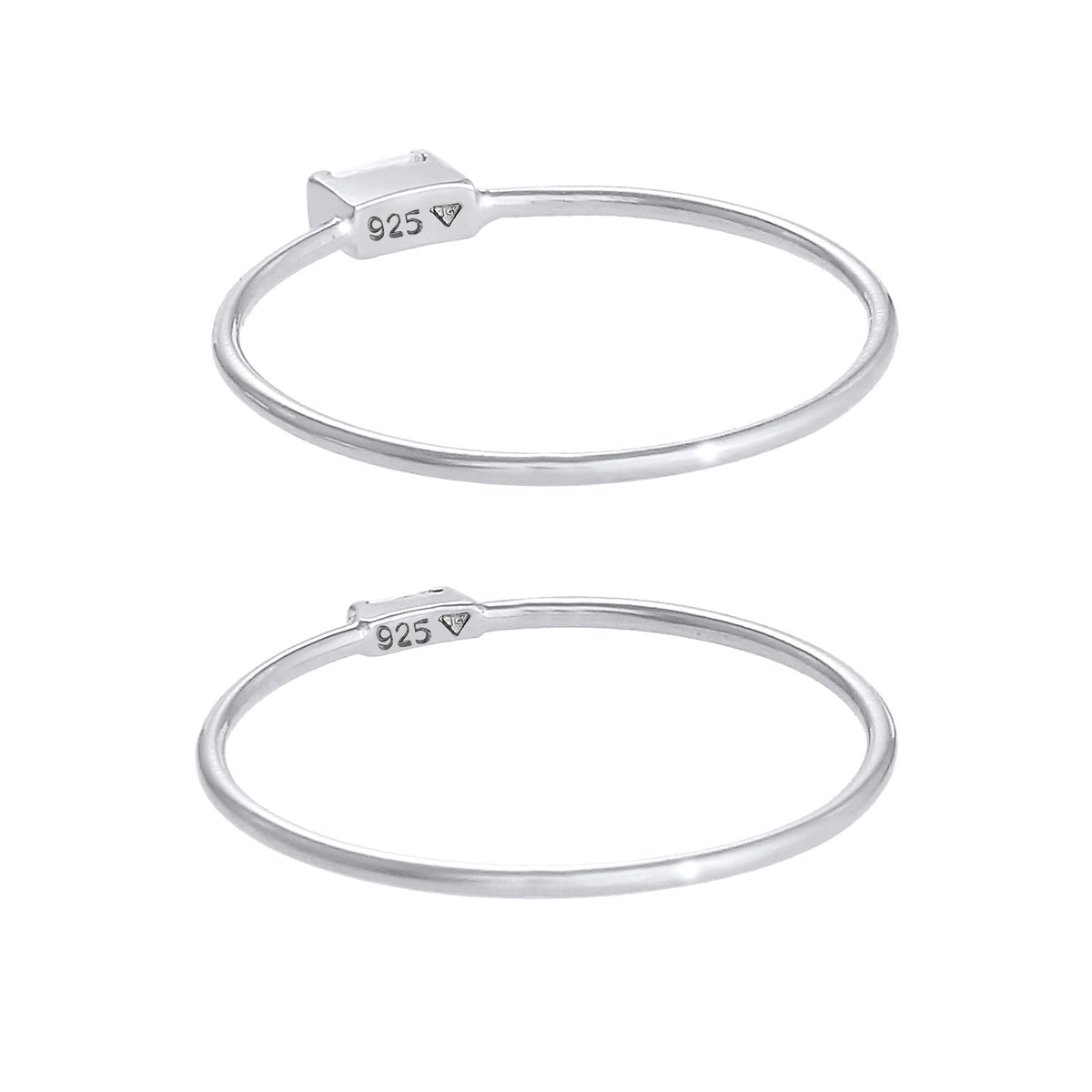 Silber - Elli | Ringset | Zirkonia ( Weiß ) | 925er Sterling Silber