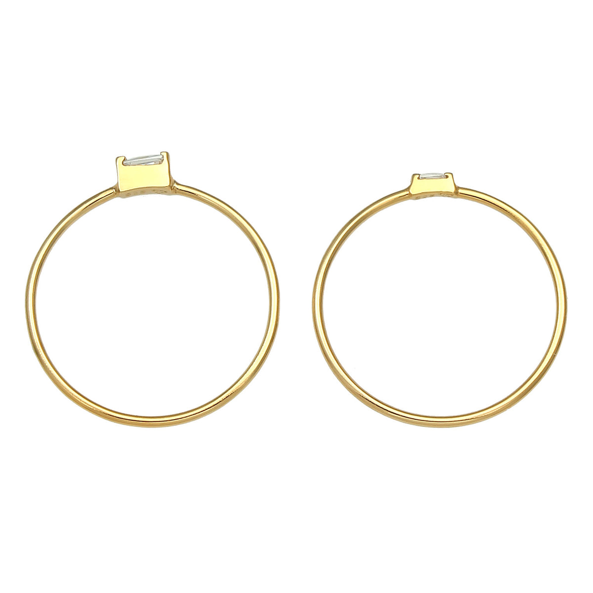 Gold - Elli | Ringset | Zirkonia ( Weiß ) | 925 Sterling Silber vergoldet