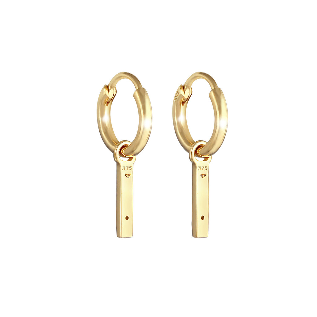 Gold - Elli DIAMONDS | Creole Geo | Diamant ( Weiß, 0,03 ct ) | 375 Gelbgold