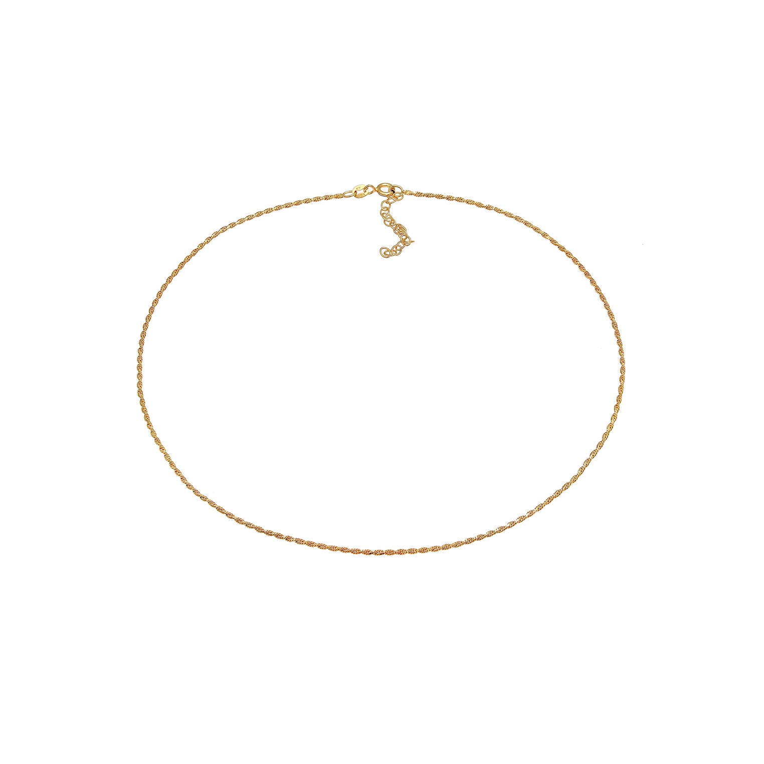 Gold - Elli | Kordel-Choker | 925 Sterling Silber vergoldet