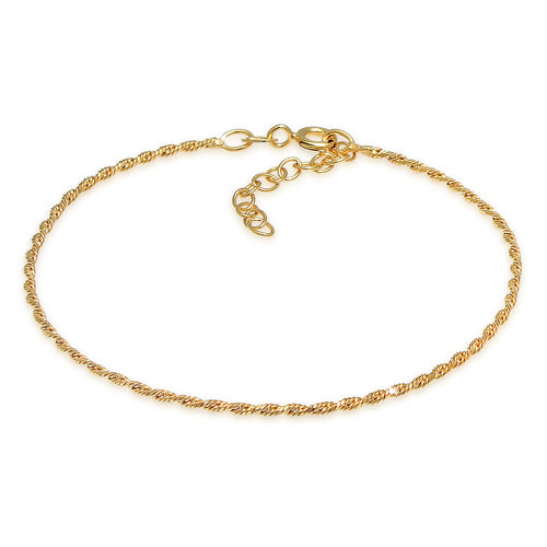 Gold - Elli | Kordel-Armband | 925 Sterling Silber vergoldet