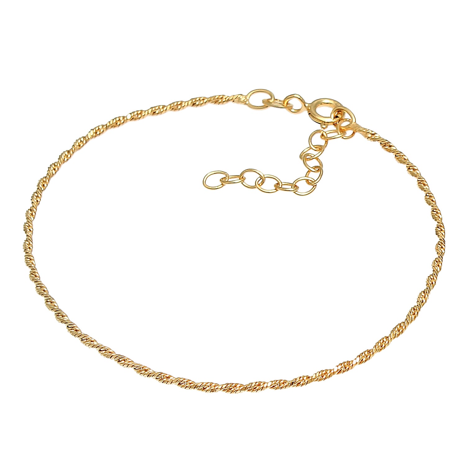 Gold - Elli | Kordel-Armband | 925 Sterling Silber vergoldet