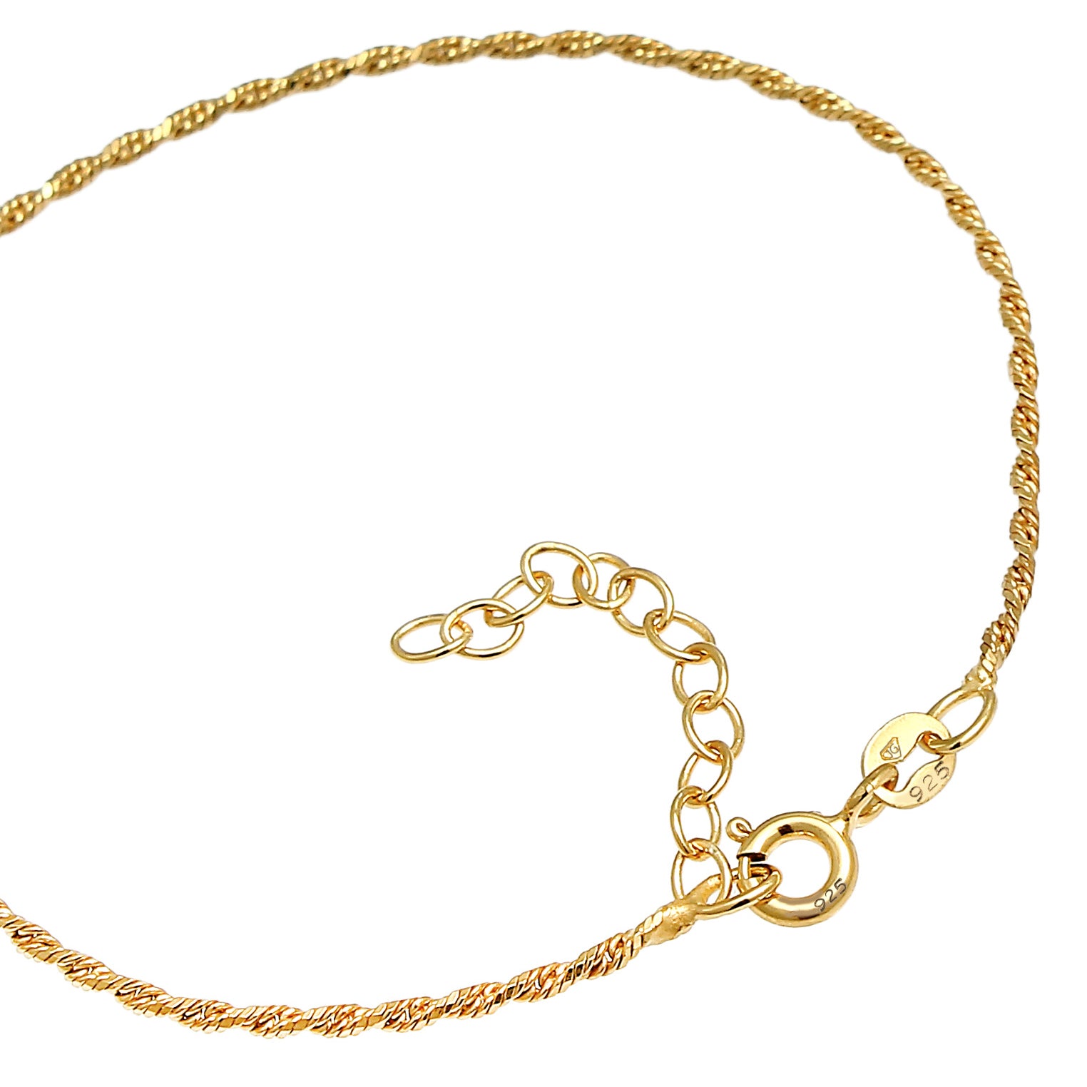 Gold - Elli | Kordel-Armband | 925 Sterling Silber vergoldet