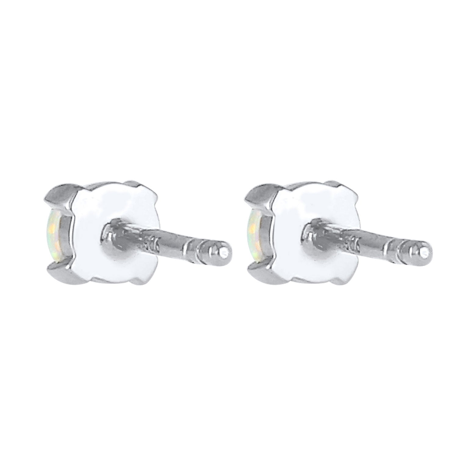 Silber - Elli | Ohrstecker | Opal ( Weiß ) | 925er Sterling Silber