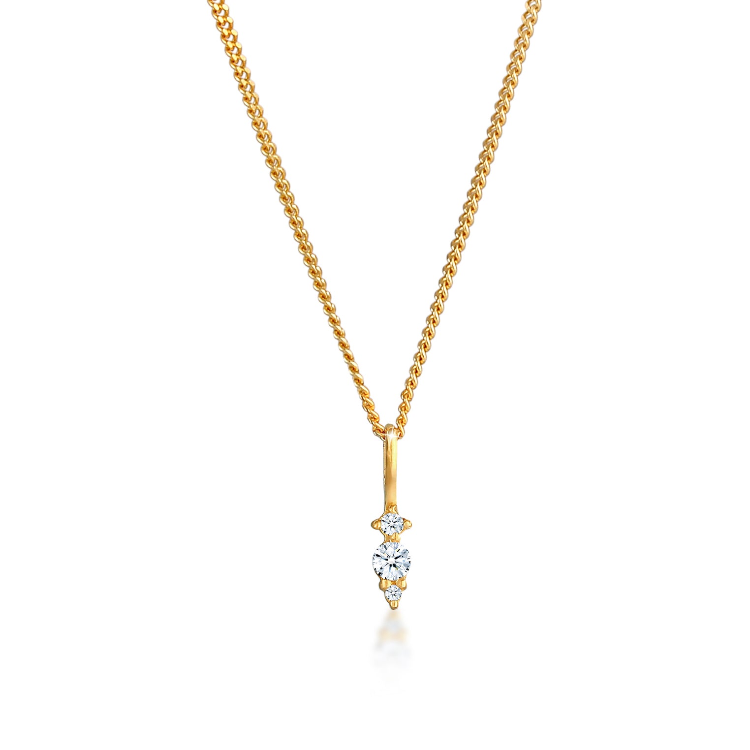 Gold - Elli DIAMONDS | Halskette | Diamant ( Weiß, 0,05 ct ) | 585 Gelbgold