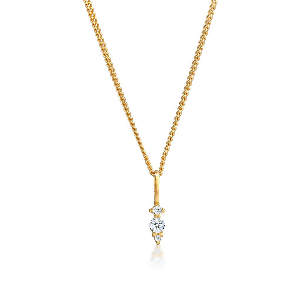 Gold - Elli DIAMONDS | Halskette | Diamant (Weiß, 0,05 ct) | 585 Gelbgold