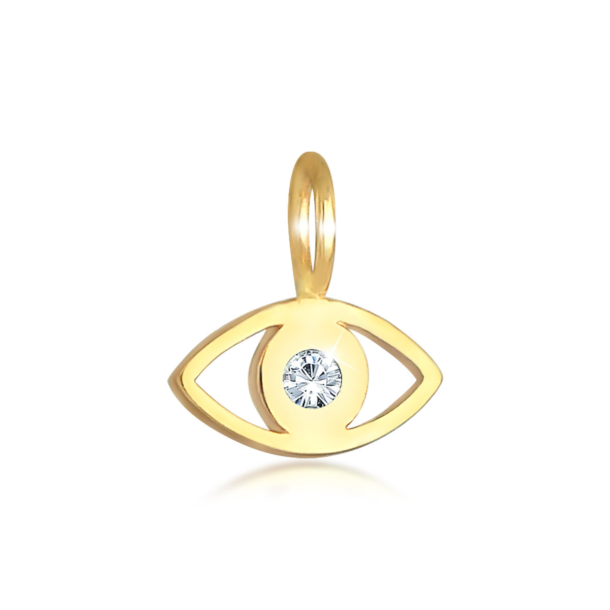Gold - Elli | Anhänger Evil Eye | Mit Kristallen von Swarovski® (Weiß) | 925 Sterling Silber vergoldet