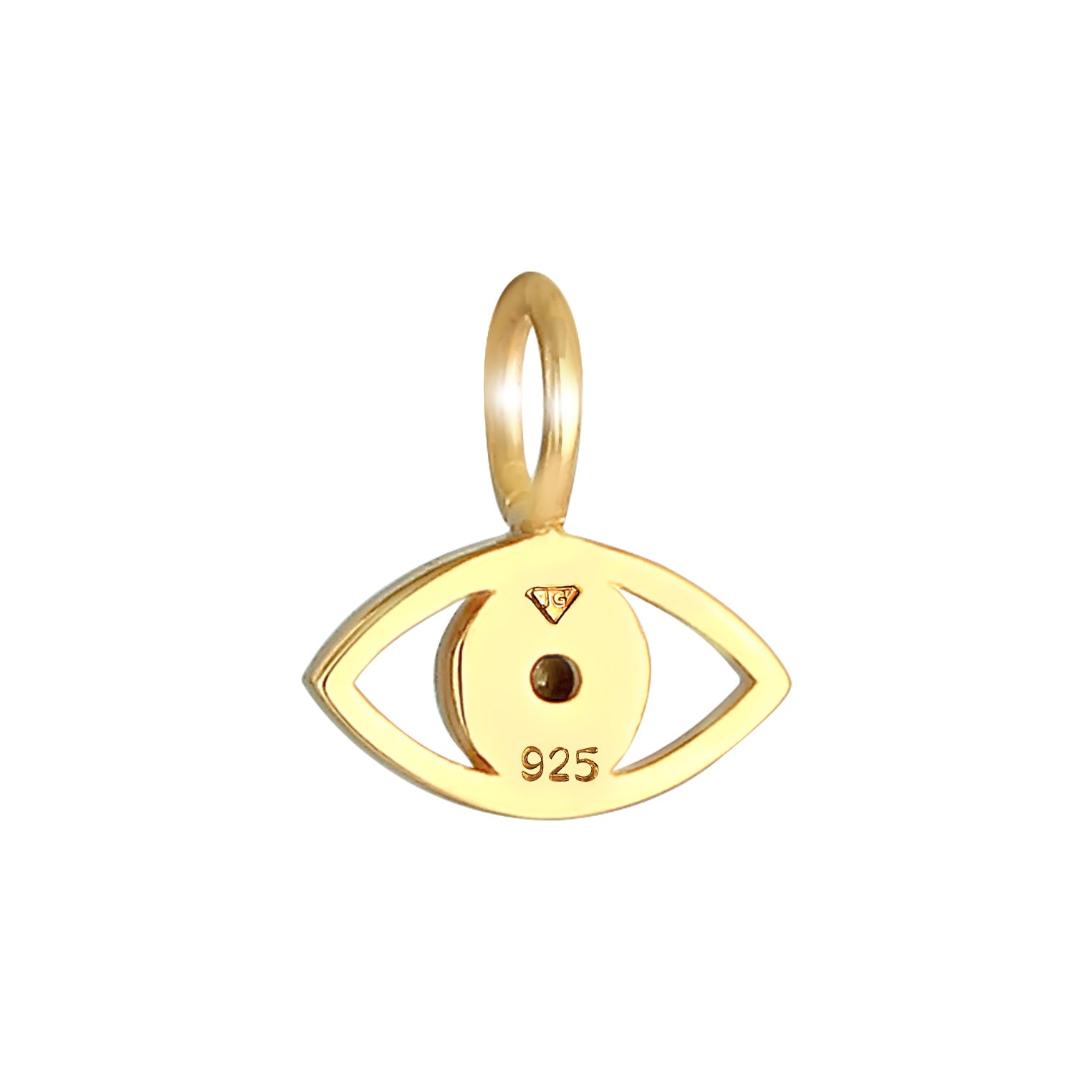 Gold - Elli | Anhänger Evil Eye | Kristall (Weiß) | 925 Sterling Silber vergoldet