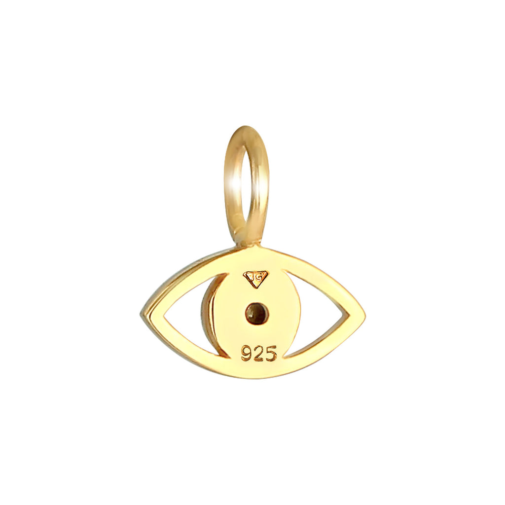 Gold - Elli | Anhänger Evil Eye | Mit Kristallen von Swarovski® (Weiß) | 925 Sterling Silber vergoldet