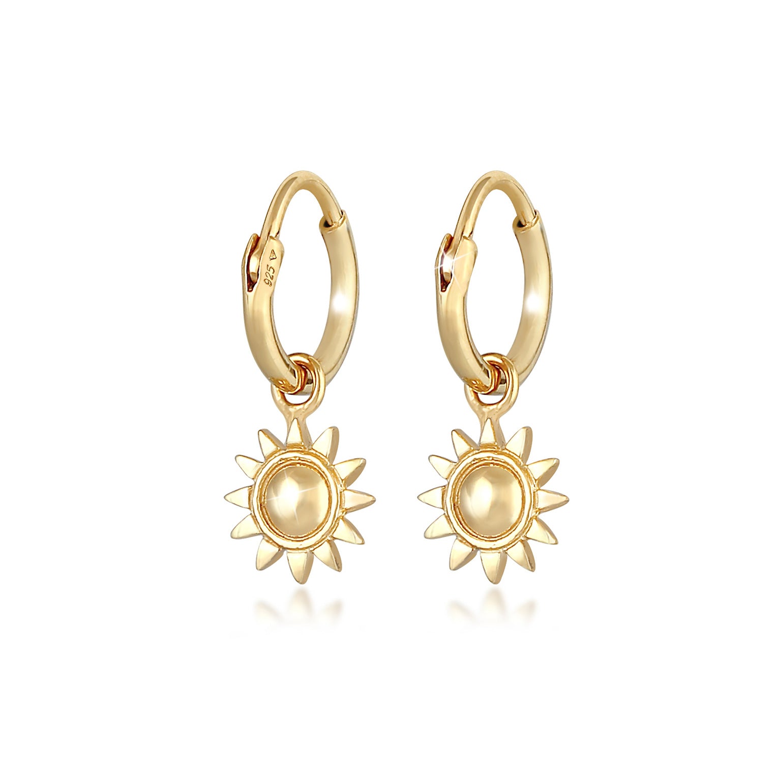 Gold - Elli | Creole Sonne | 925 Sterling Silber vergoldet