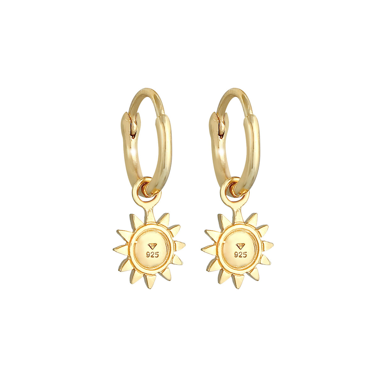 Gold - Elli | Creole Sonne | 925 Sterling Silber vergoldet